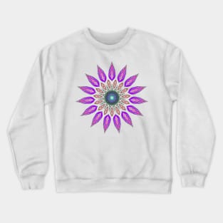 Stained Glass Inspired Flower Mandala Crewneck Sweatshirt